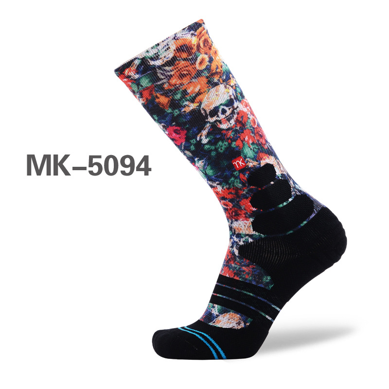 MEIKAN Men Basketball Socks Crew Printed Cool Compression Socks Fashion Male Socks